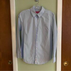 Vicomte Arthur Women's Size 1 (US 8) Blue Cotton Classic Button-down Shirt EUC